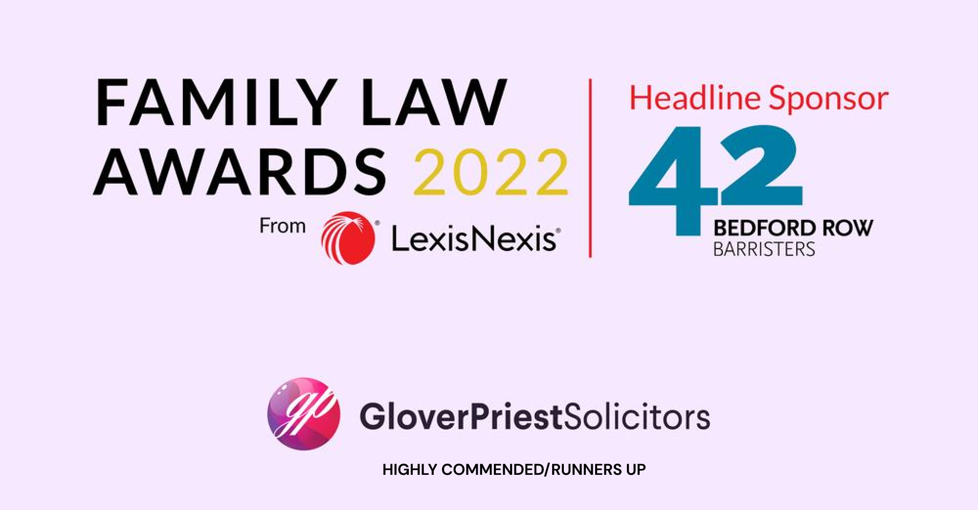 GloverPriest Runners Up at the Family Law Awards 2022